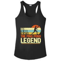 Dad Ping Pong Player Paddle Ball Ping Pong Legend Retro Ladies PosiCharge Competitor Racerback Tank