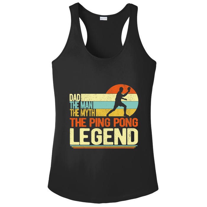 Dad Ping Pong Player Paddle Ball Ping Pong Legend Retro Ladies PosiCharge Competitor Racerback Tank
