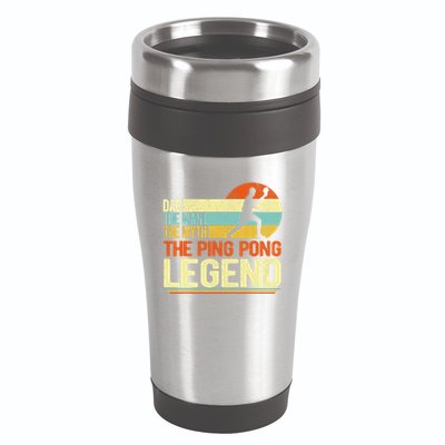 Dad Ping Pong Player Paddle Ball Ping Pong Legend Retro 16oz Travel Tumbler