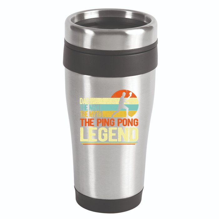 Dad Ping Pong Player Paddle Ball Ping Pong Legend Retro 16oz Travel Tumbler