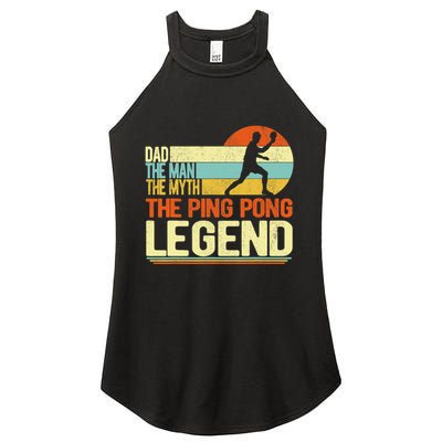 Dad Ping Pong Player Paddle Ball Ping Pong Legend Retro Women's Perfect Tri Rocker Tank