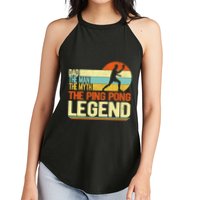 Dad Ping Pong Player Paddle Ball Ping Pong Legend Retro Women's Perfect Tri Rocker Tank
