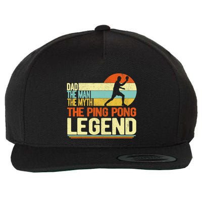 Dad Ping Pong Player Paddle Ball Ping Pong Legend Retro Wool Snapback Cap