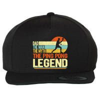 Dad Ping Pong Player Paddle Ball Ping Pong Legend Retro Wool Snapback Cap