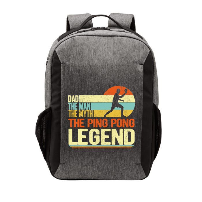 Dad Ping Pong Player Paddle Ball Ping Pong Legend Retro Vector Backpack
