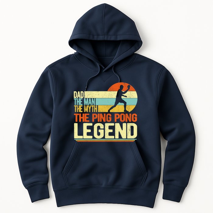 Dad Ping Pong Player Paddle Ball Ping Pong Legend Retro Hoodie