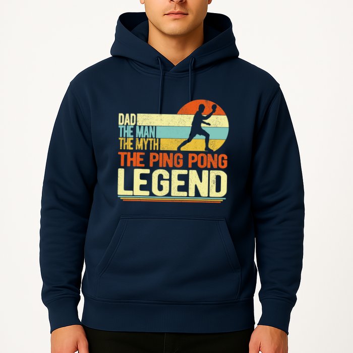 Dad Ping Pong Player Paddle Ball Ping Pong Legend Retro Hoodie