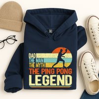 Dad Ping Pong Player Paddle Ball Ping Pong Legend Retro Hoodie