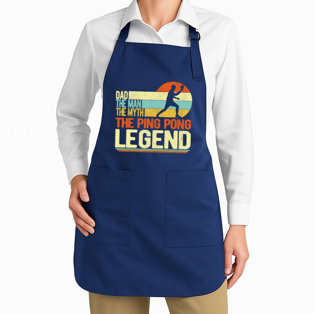 Dad Ping Pong Player Paddle Ball Ping Pong Legend Retro Apron
