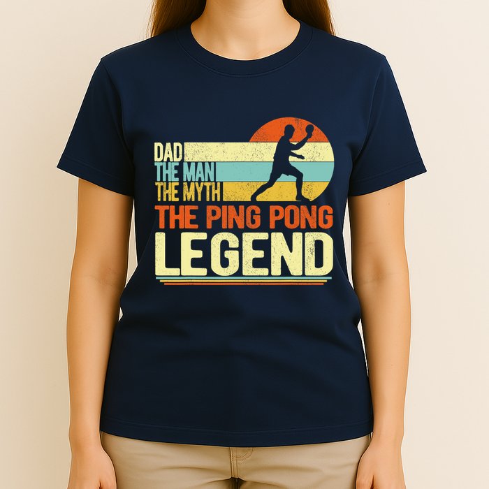 Dad Ping Pong Player Paddle Ball Ping Pong Legend Retro T-Shirt