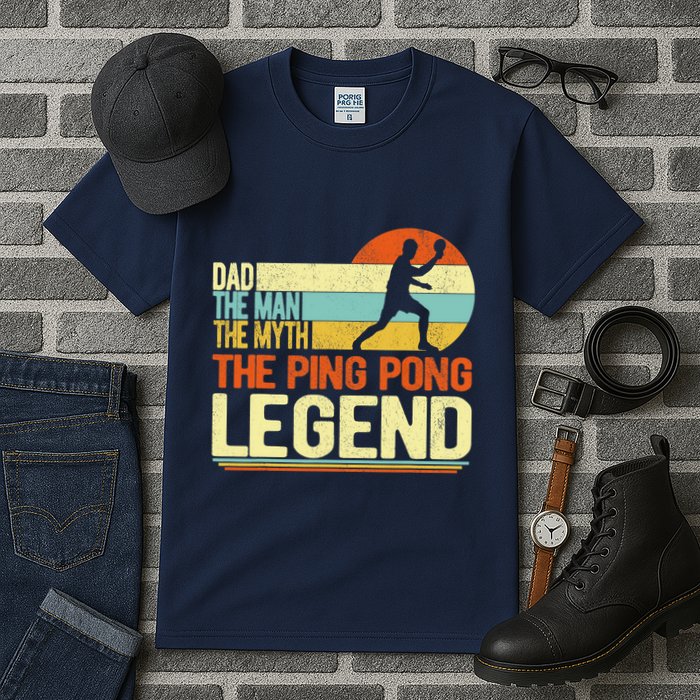 Dad Ping Pong Player Paddle Ball Ping Pong Legend Retro Tall T-Shirt