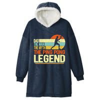 Dad Ping Pong Player Paddle Ball Ping Pong Legend Retro Hooded Wearable Blanket