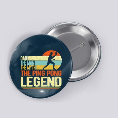 Dad Ping Pong Player Paddle Ball Ping Pong Legend Retro Button