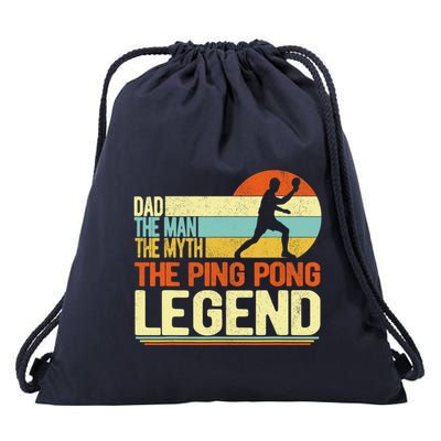 Dad Ping Pong Player Paddle Ball Ping Pong Legend Retro Drawstring Bag