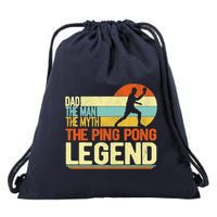 Dad Ping Pong Player Paddle Ball Ping Pong Legend Retro Drawstring Bag