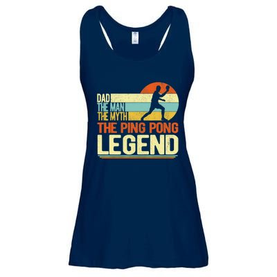 Dad Ping Pong Player Paddle Ball Ping Pong Legend Retro Ladies Essential Flowy Tank