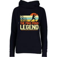 Dad Ping Pong Player Paddle Ball Ping Pong Legend Retro Womens Funnel Neck Pullover Hood