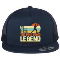 Dad Ping Pong Player Paddle Ball Ping Pong Legend Retro Flat Bill Trucker Hat
