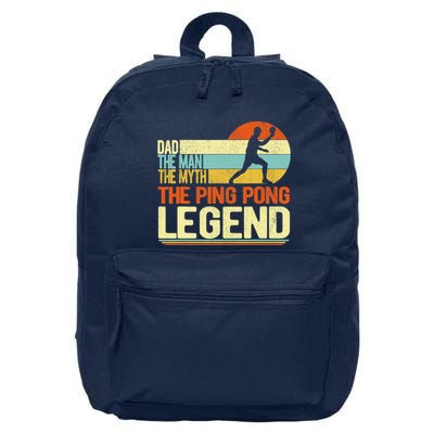Dad Ping Pong Player Paddle Ball Ping Pong Legend Retro 16 in Basic Backpack