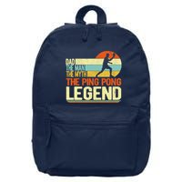 Dad Ping Pong Player Paddle Ball Ping Pong Legend Retro 16 in Basic Backpack