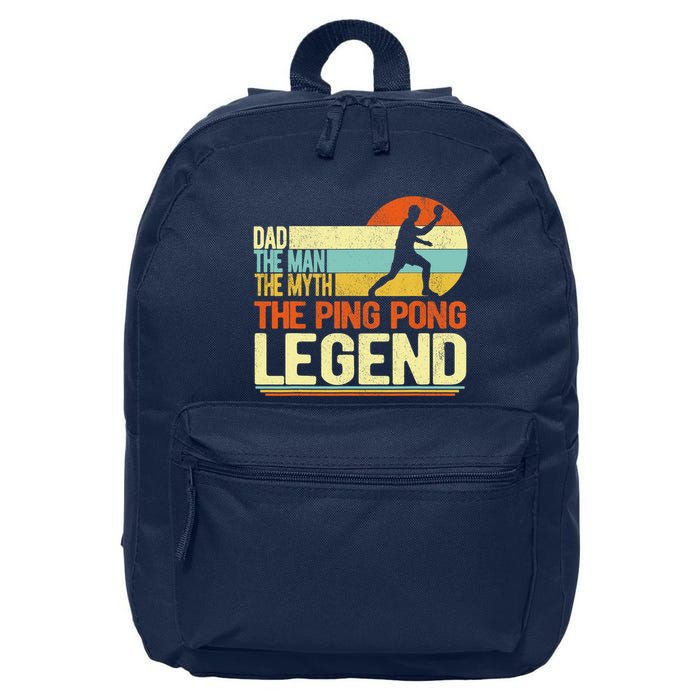 Dad Ping Pong Player Paddle Ball Ping Pong Legend Retro 16 in Basic Backpack