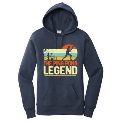 Dad Ping Pong Player Paddle Ball Ping Pong Legend Retro Women's Pullover Hoodie