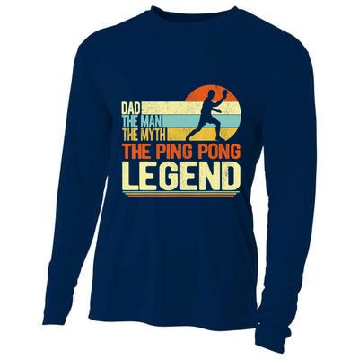 Dad Ping Pong Player Paddle Ball Ping Pong Legend Retro Cooling Performance Long Sleeve Crew