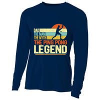 Dad Ping Pong Player Paddle Ball Ping Pong Legend Retro Cooling Performance Long Sleeve Crew