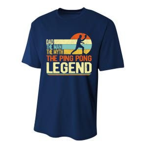 Dad Ping Pong Player Paddle Ball Ping Pong Legend Retro Performance Sprint T-Shirt