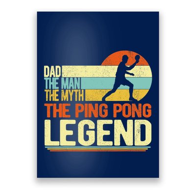 Dad Ping Pong Player Paddle Ball Ping Pong Legend Retro Poster