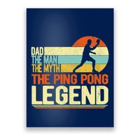 Dad Ping Pong Player Paddle Ball Ping Pong Legend Retro Poster