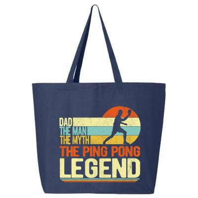 Dad Ping Pong Player Paddle Ball Ping Pong Legend Retro 25L Jumbo Tote