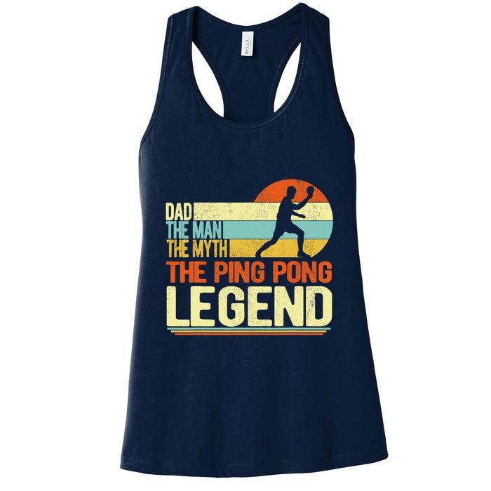 Dad Ping Pong Player Paddle Ball Ping Pong Legend Retro Womens Tank Top