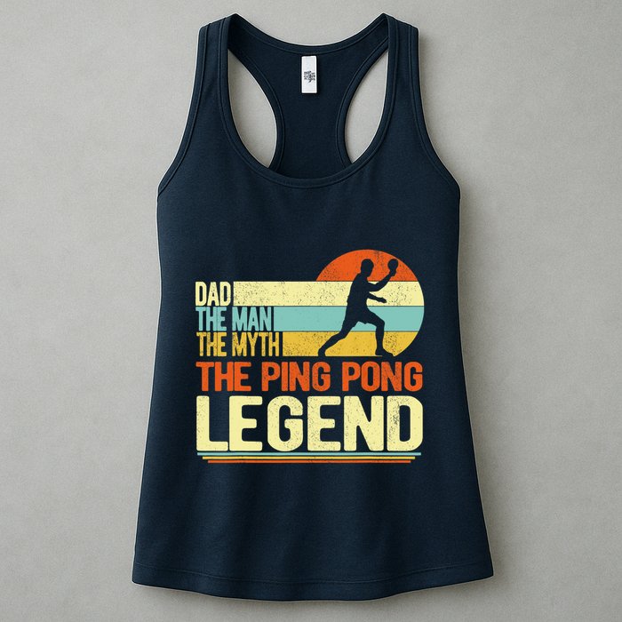 Dad Ping Pong Player Paddle Ball Ping Pong Legend Retro Womens Tank Top