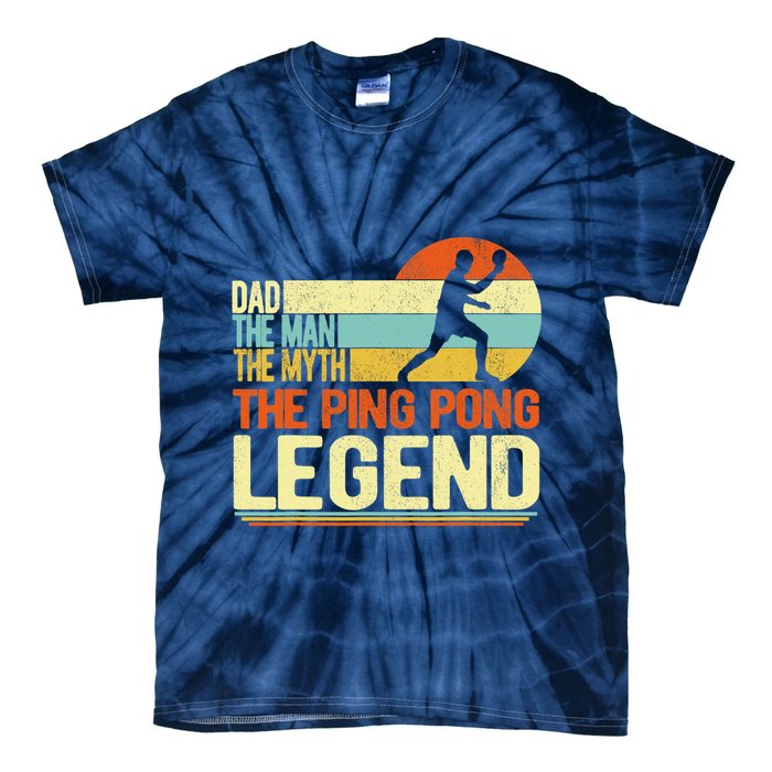 Dad Ping Pong Player Paddle Ball Ping Pong Legend Retro Tie-Dye T-Shirt