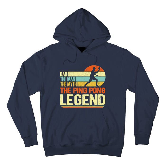 Dad Ping Pong Player Paddle Ball Ping Pong Legend Retro Tall Hoodie