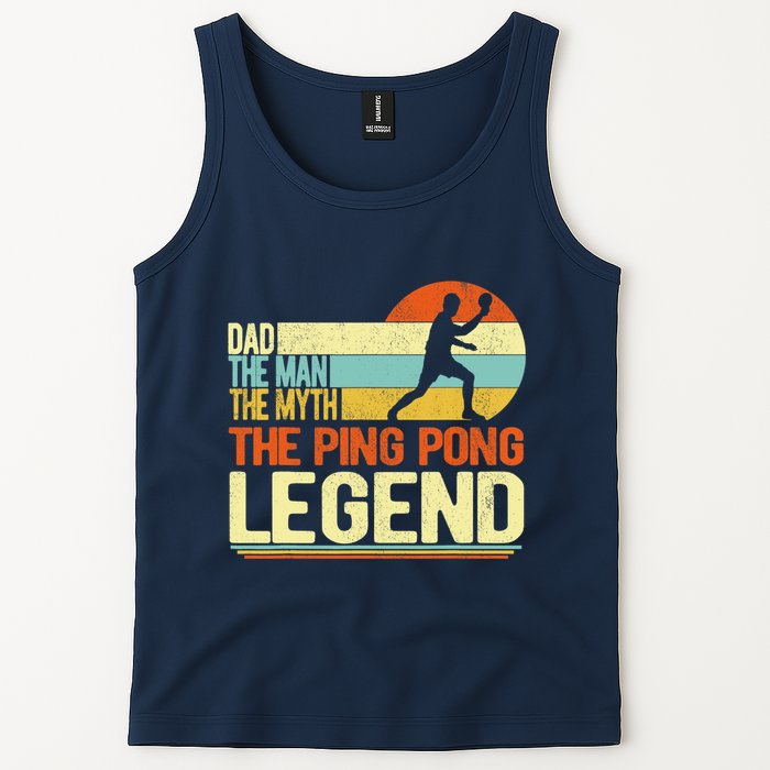 Dad Ping Pong Player Paddle Ball Ping Pong Legend Retro Tank Top