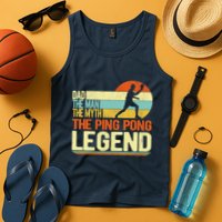 Dad Ping Pong Player Paddle Ball Ping Pong Legend Retro Tank Top