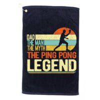 Dad Ping Pong Player Paddle Ball Ping Pong Legend Retro Platinum Collection Golf Towel