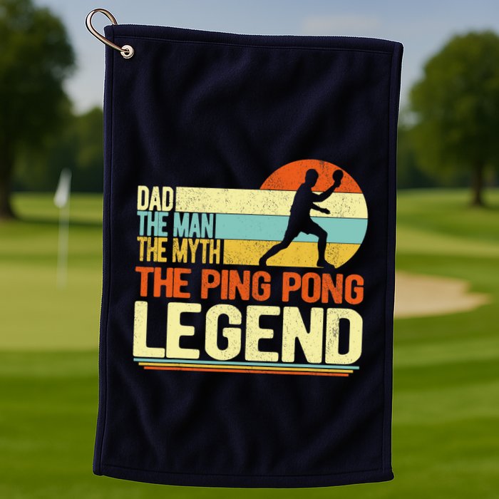 Dad Ping Pong Player Paddle Ball Ping Pong Legend Retro Golf Towel
