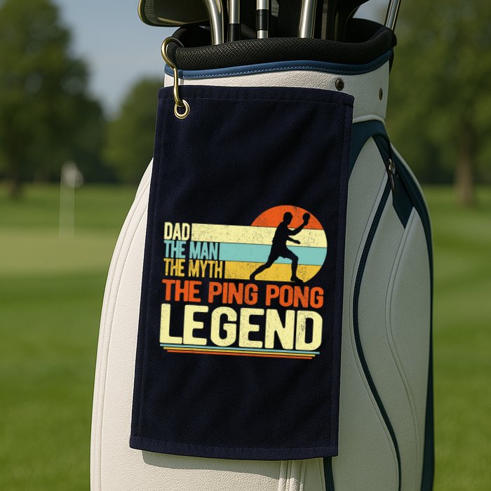 Dad Ping Pong Player Paddle Ball Ping Pong Legend Retro Golf Towel