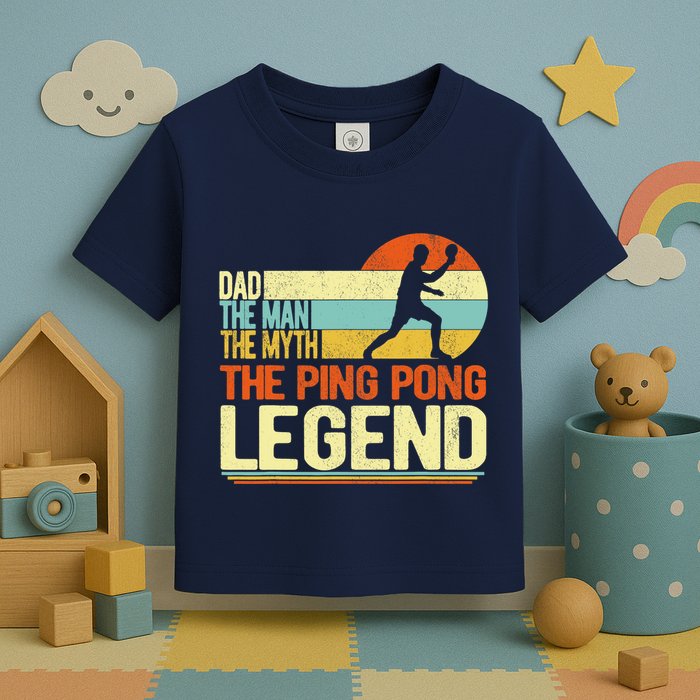 Dad Ping Pong Player Paddle Ball Ping Pong Legend Retro Toddler T-Shirt
