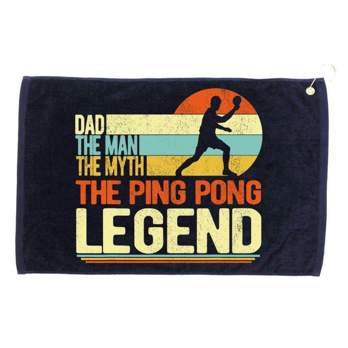 Dad Ping Pong Player Paddle Ball Ping Pong Legend Retro Grommeted Golf Towel