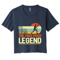 Dad Ping Pong Player Paddle Ball Ping Pong Legend Retro Crop Top