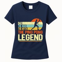 Dad Ping Pong Player Paddle Ball Ping Pong Legend Retro Womens T-Shirt