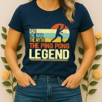 Dad Ping Pong Player Paddle Ball Ping Pong Legend Retro Womens T-Shirt