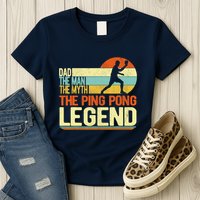 Dad Ping Pong Player Paddle Ball Ping Pong Legend Retro Womens T-Shirt