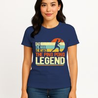 Dad Ping Pong Player Paddle Ball Ping Pong Legend Retro Womens T-Shirt