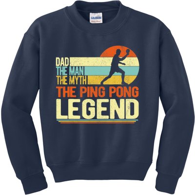 Dad Ping Pong Player Paddle Ball Ping Pong Legend Retro Kids Sweatshirt