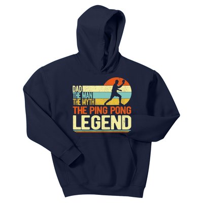 Dad Ping Pong Player Paddle Ball Ping Pong Legend Retro Kids Hoodie